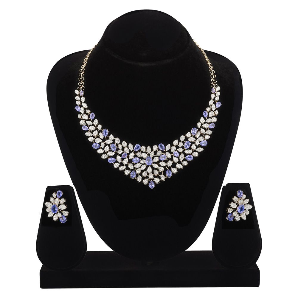 Imported Gold & Lavender Plated Jewellery Set