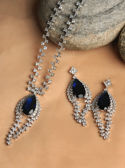 Designer Blue AD Necklace