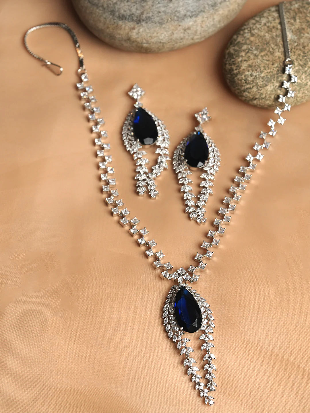 Designer Blue AD Necklace