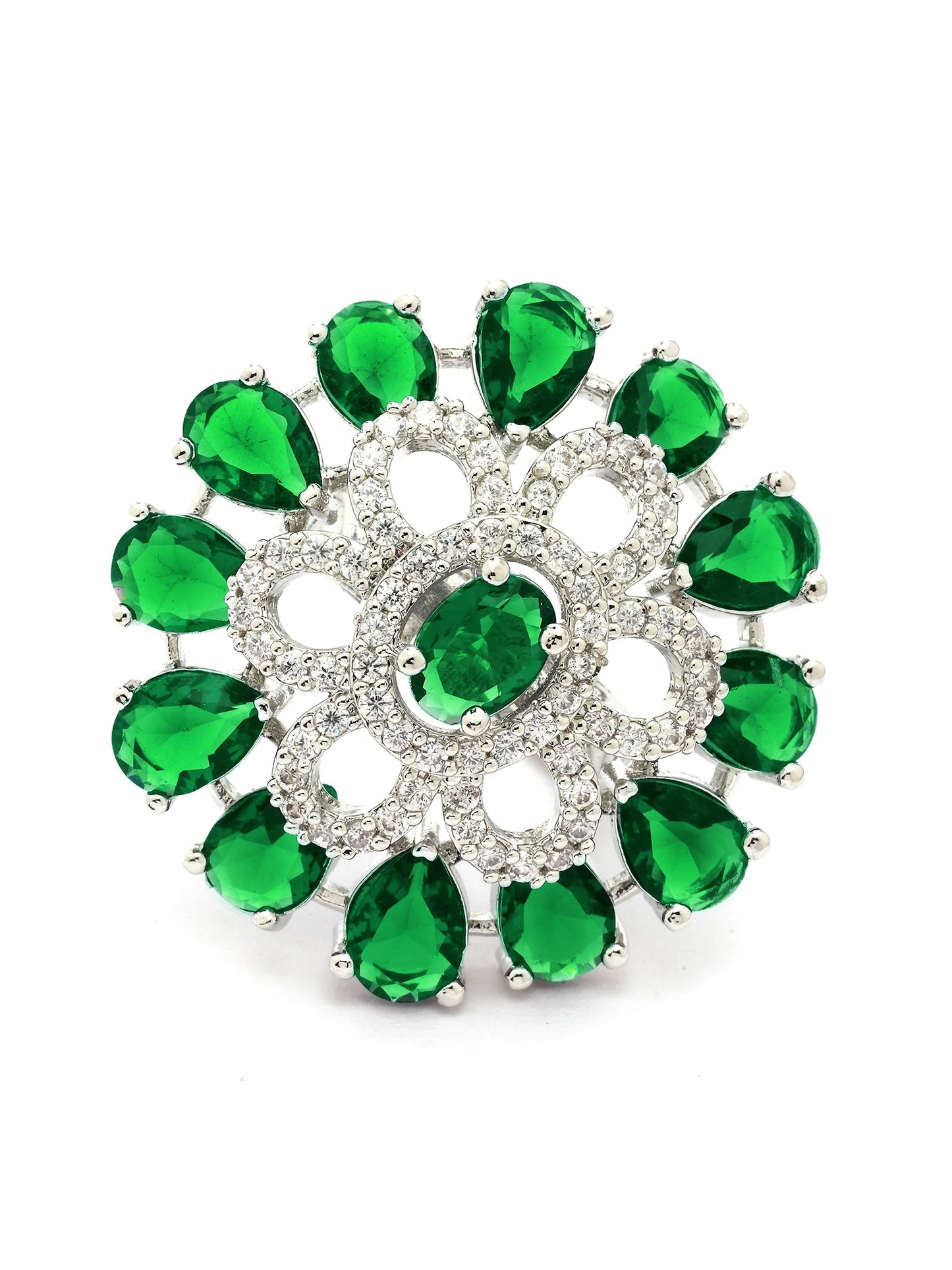 Premium & Aesthetic green sunlower Design Adjustable Finger Ring
