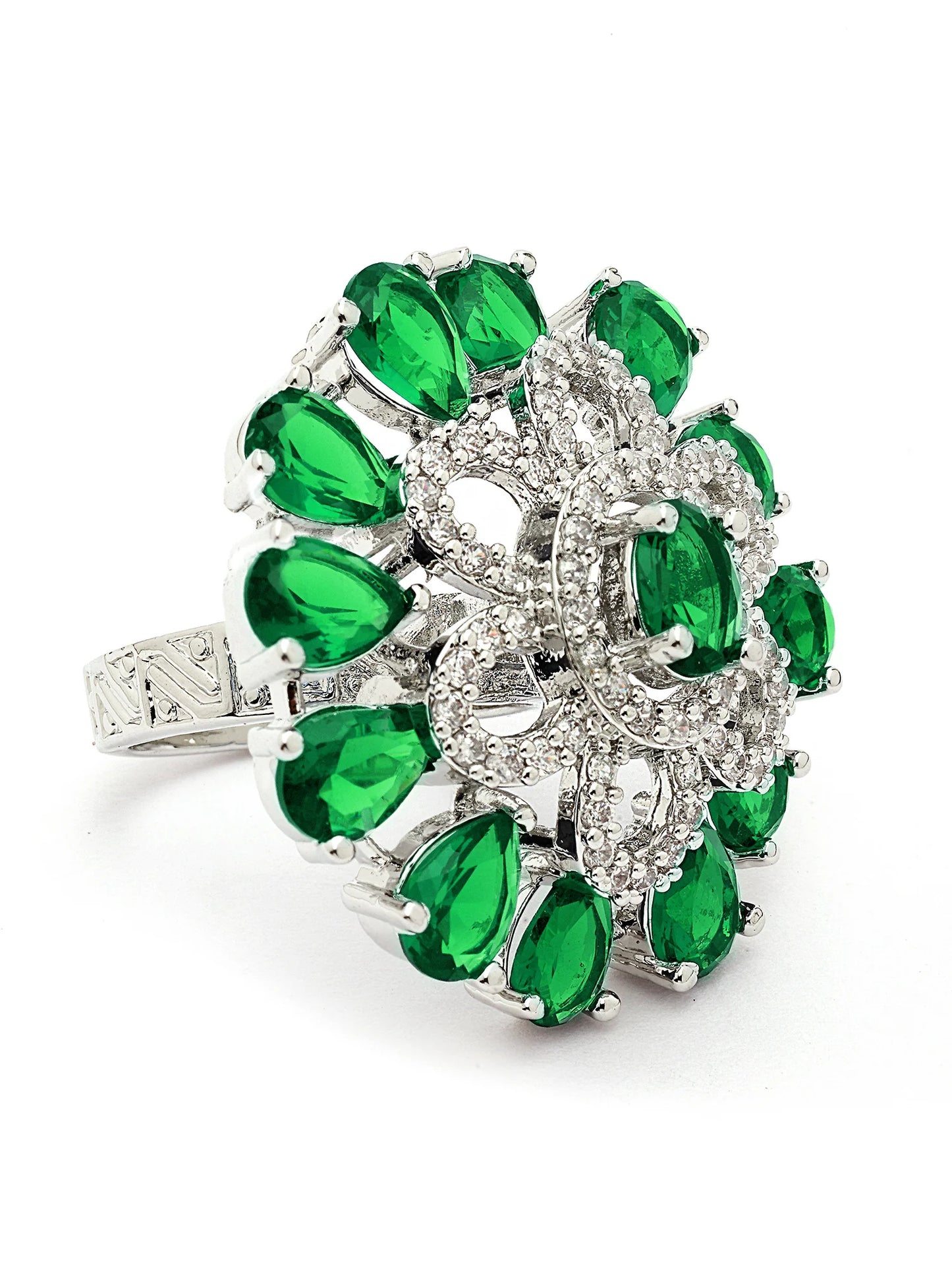 Premium & Aesthetic green sunlower Design Adjustable Finger Ring
