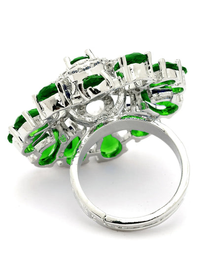 Premium & Aesthetic green sunlower Design Adjustable Finger Ring