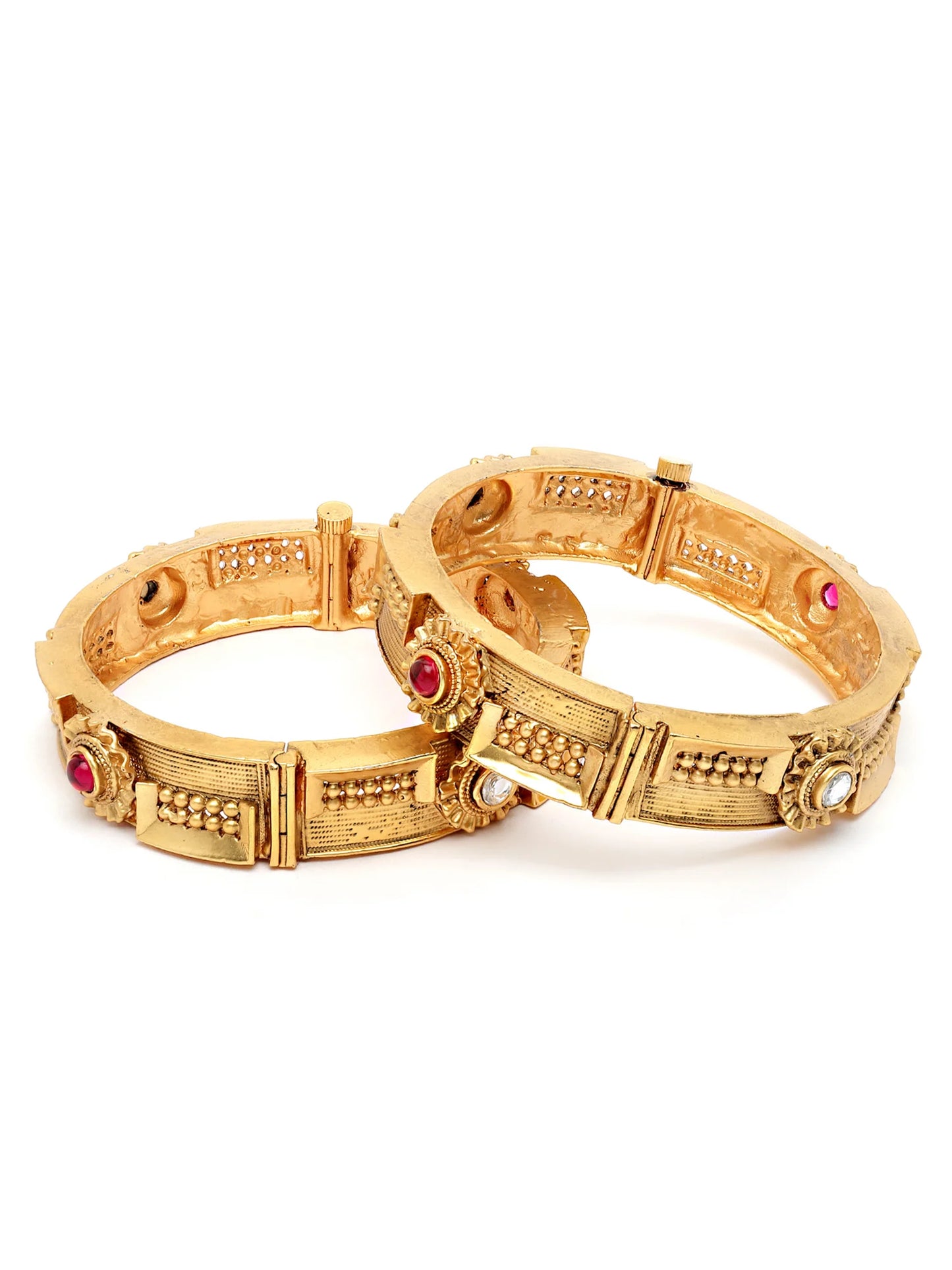 Glossy Golden Beaded Coiled Bracelet