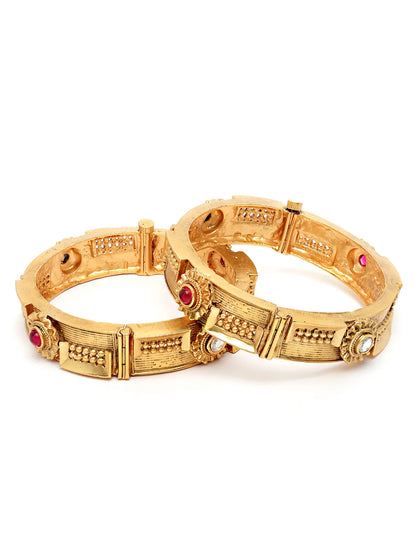 Glossy Golden Beaded Coiled Bracelet