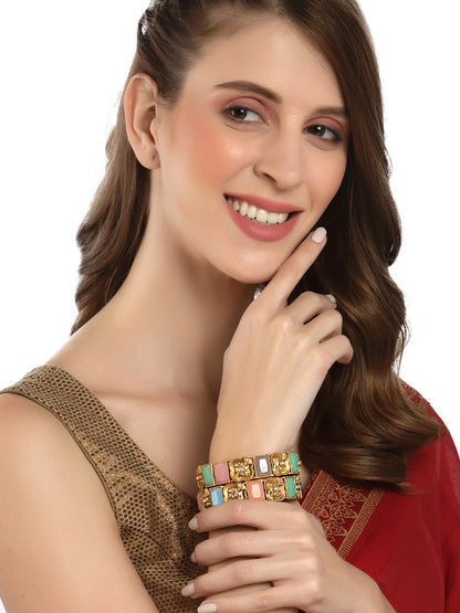 Royal & Premium Bangles for Women Gold (Multicolor)