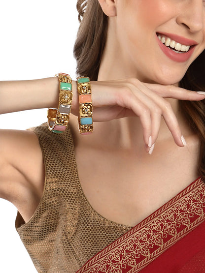 Royal & Premium Bangles for Women Gold (Multicolor)