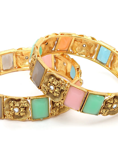 Royal & Premium Bangles for Women Gold (Multicolor)
