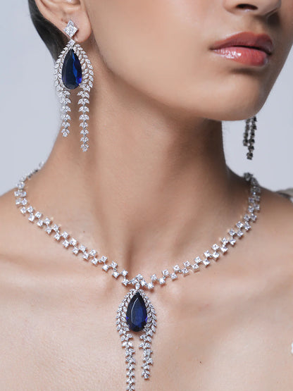 Designer Blue AD Necklace