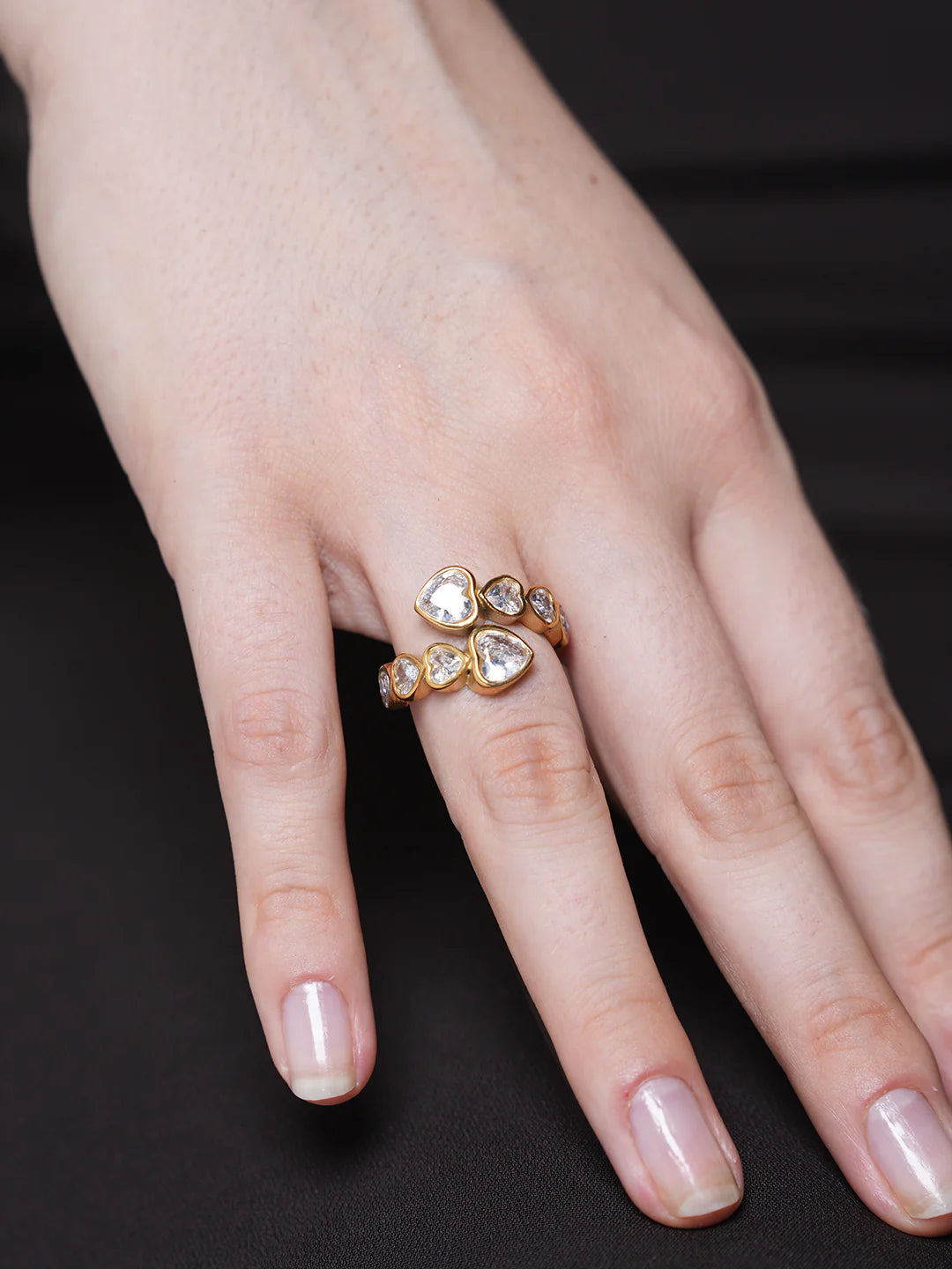 Beautiful Heart Shape Design Adjustable Finger Ring