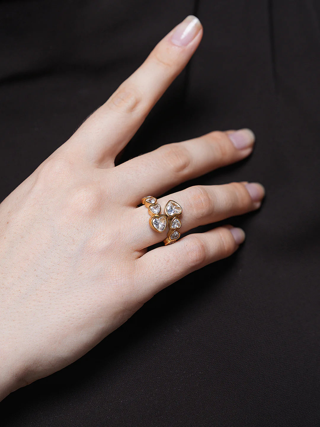 Beautiful Heart Shape Design Adjustable Finger Ring