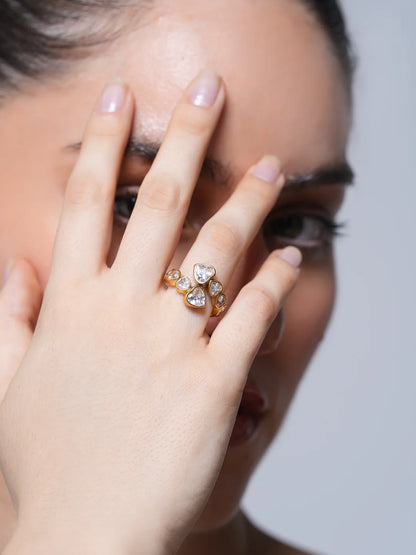 Beautiful Heart Shape Design Adjustable Finger Ring