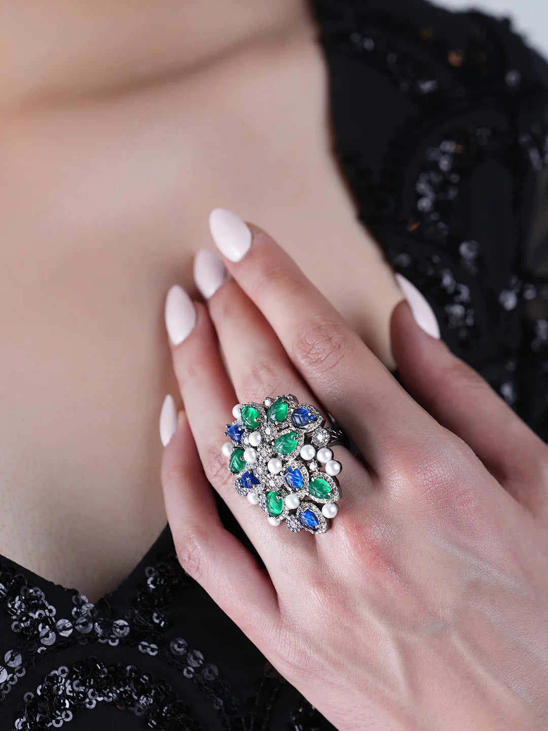 Beautiful  Multicolor Design Adjustable Finger Ring