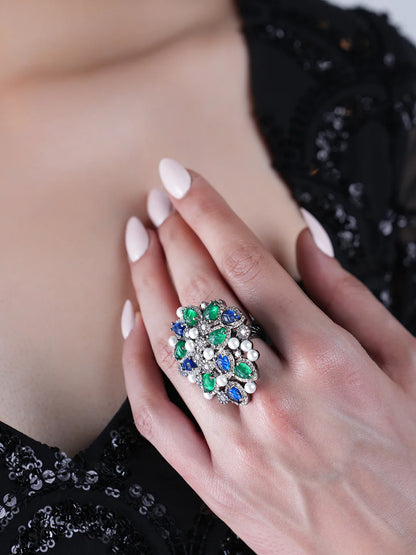 Beautiful  Multicolor Design Adjustable Finger Ring