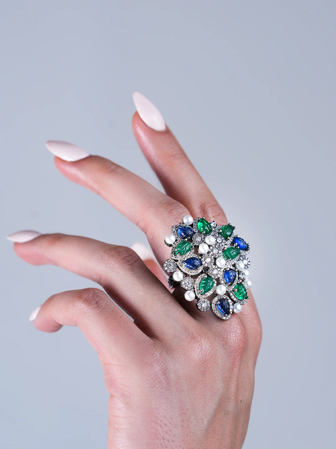 Beautiful  Multicolor Design Adjustable Finger Ring