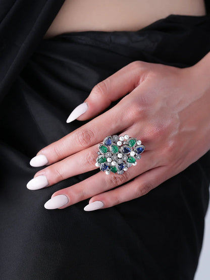 Beautiful  Multicolor Design Adjustable Finger Ring
