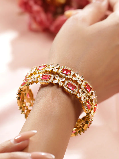 Lightweight & Comfortable Golden & Red Bangles