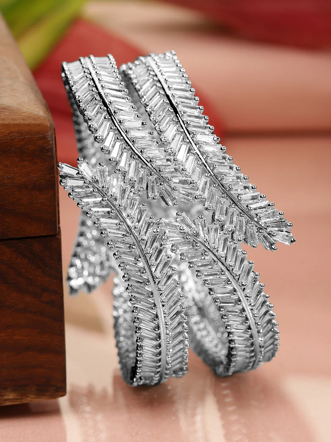 Royal Silver-Plated American Diamond Studded Bracelet