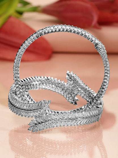 Royal Silver-Plated American Diamond Studded Bracelet