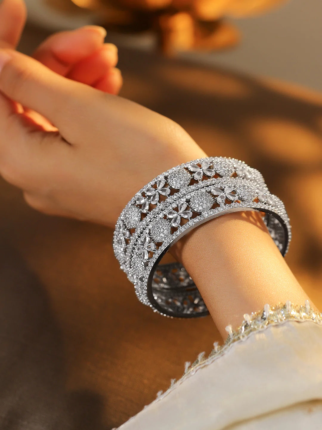 Elegant Silver Design Bangles