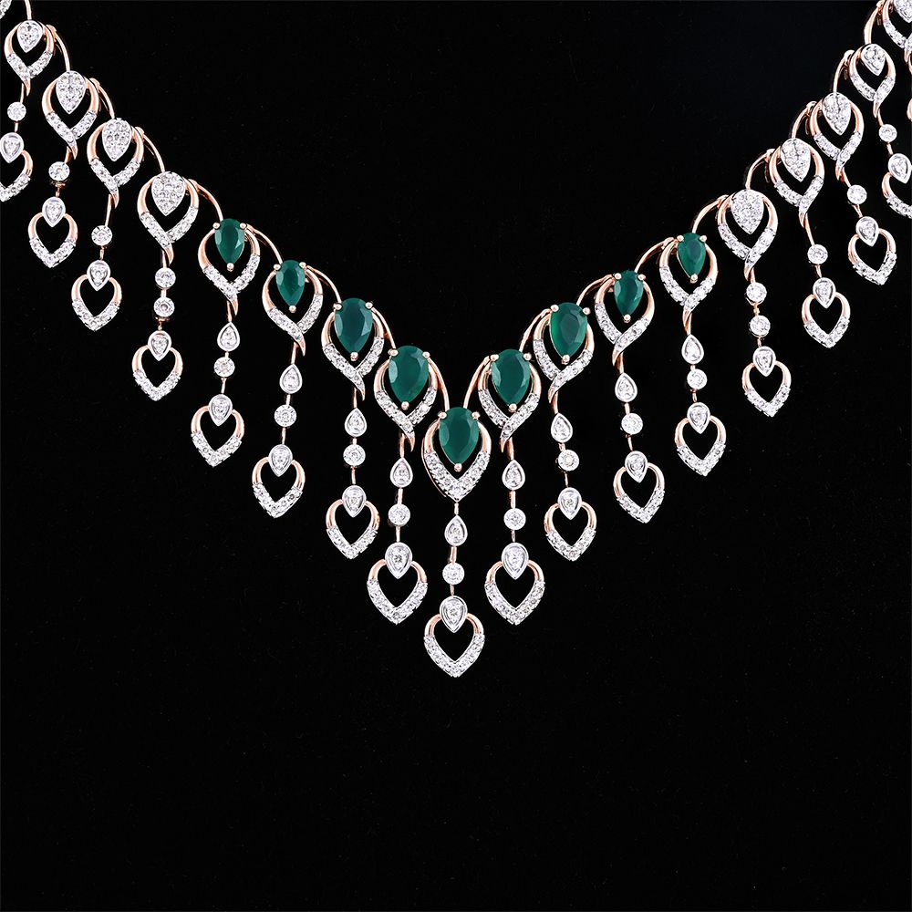 Trendy American Diamond Gold Plated Jewellery Set