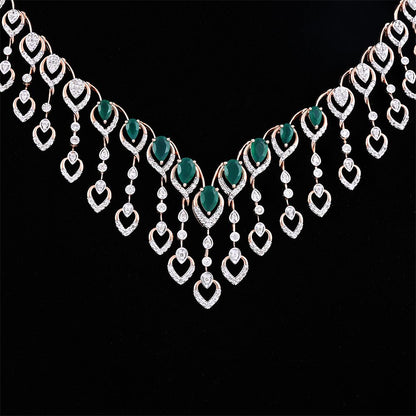 Trendy American Diamond Gold Plated Jewellery Set