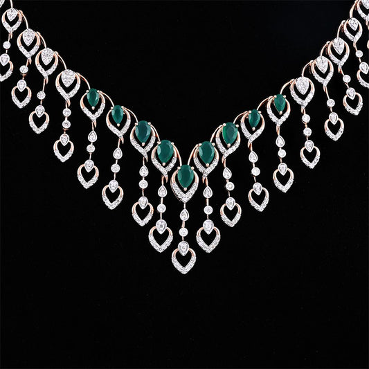 Trendy American Diamond Gold Plated Jewellery Set