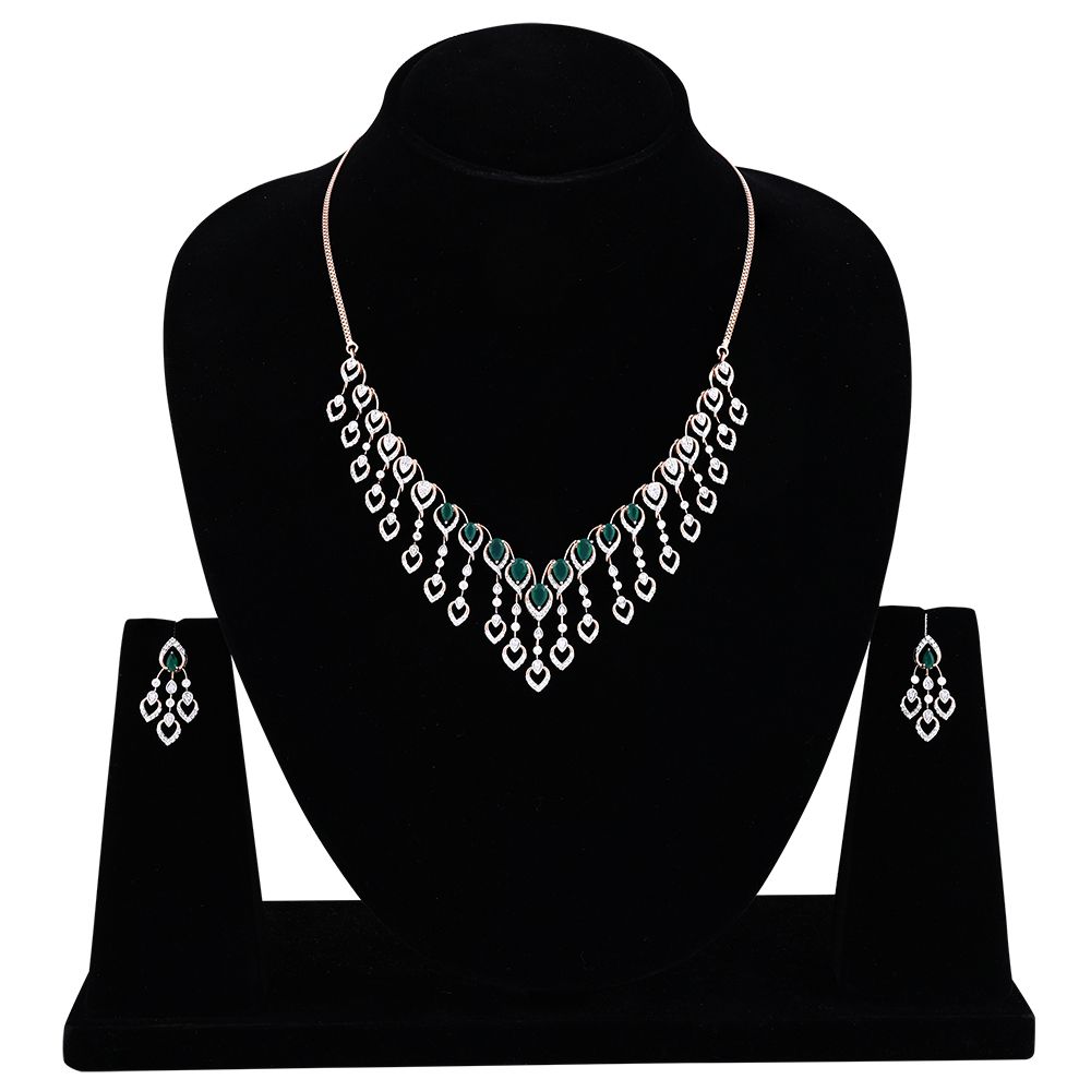 Trendy American Diamond Gold Plated Jewellery Set