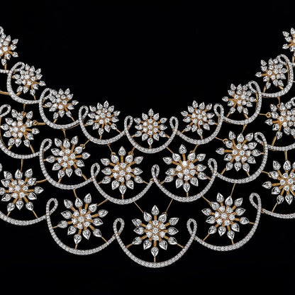 Luxury Div-American Diamond Rose Gold Plated Jewellery Set