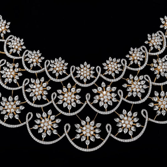 Luxury Div-American Diamond Rose Gold Plated Jewellery Set