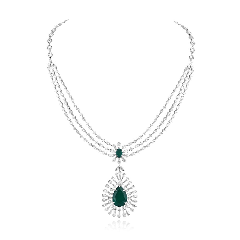Royal & Fashionable Designer Necklace Set-Green