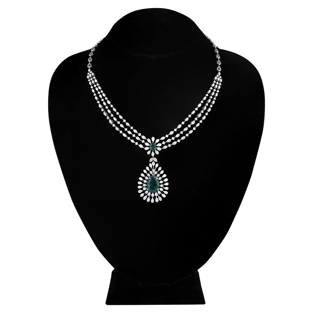 Royal & Fashionable Designer Necklace Set-Green