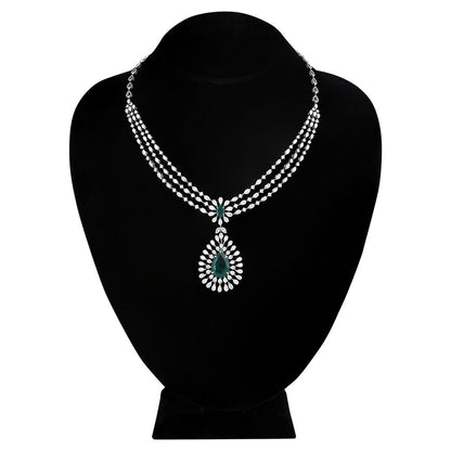 Royal & Fashionable Designer Necklace Set-Green