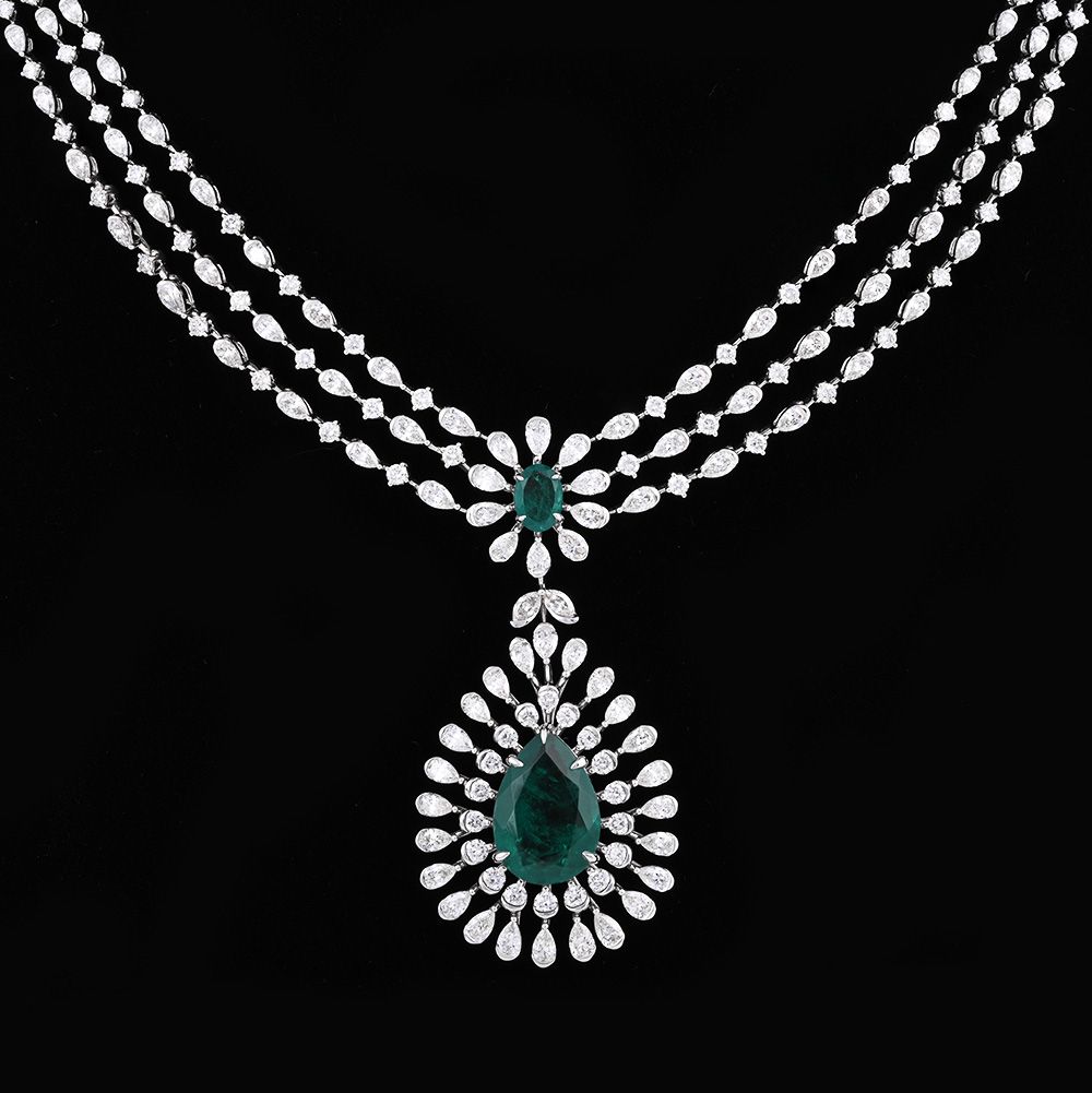 Royal & Fashionable Designer Necklace Set-Green