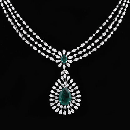 Royal & Fashionable Designer Necklace Set-Green