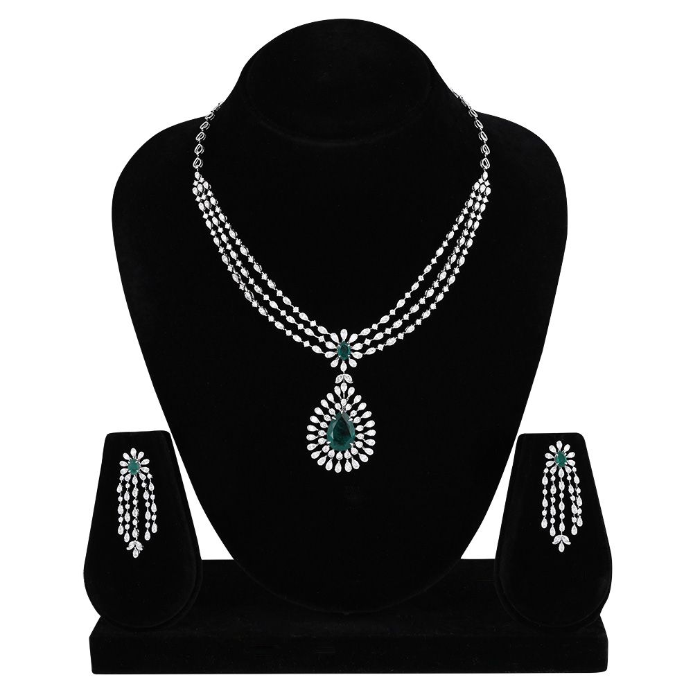 Royal & Fashionable Designer Necklace Set-Green