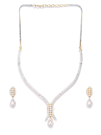 Trendy American Diamond Gold Plated Jewellery Set