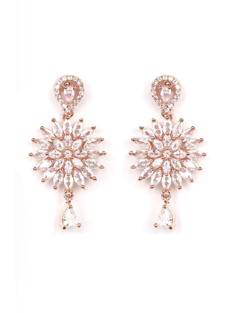 Royal Rive American Diamond Rose Gold Plated Jewellery Set