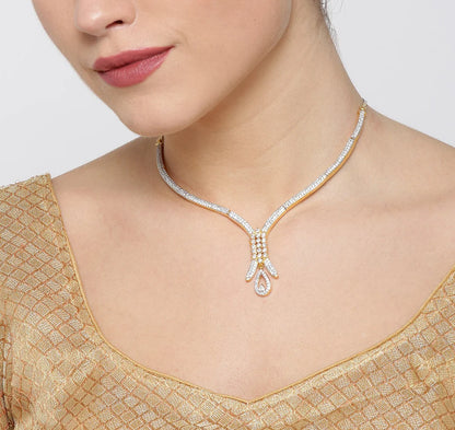 Trendy American Diamond Gold Plated Jewellery Set