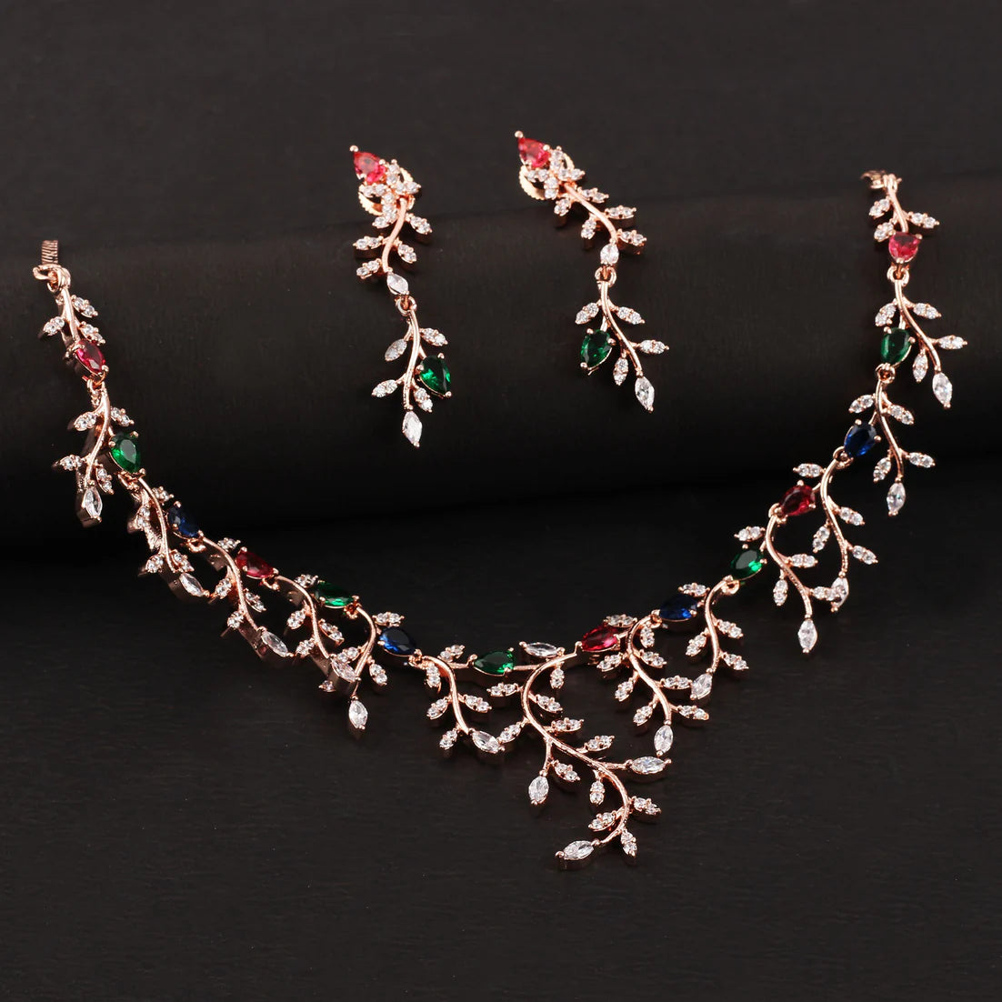 Luxury Leaf Designer Necklace Set