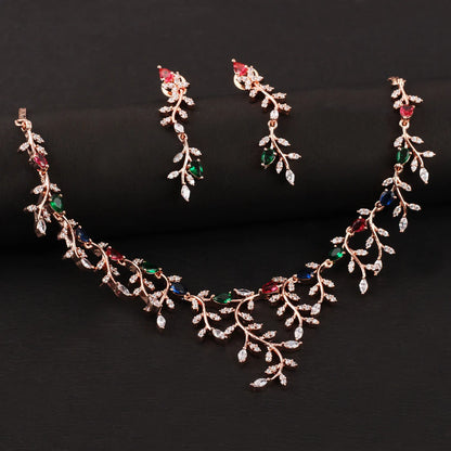Luxury Leaf Designer Necklace Set
