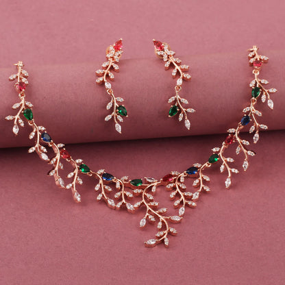 Luxury Leaf Designer Necklace Set