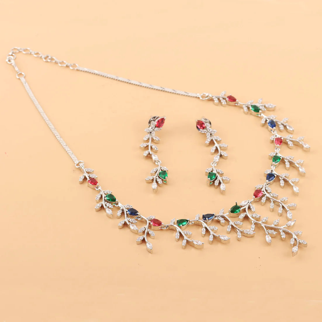 Luxury Leaf Designer Necklace Set