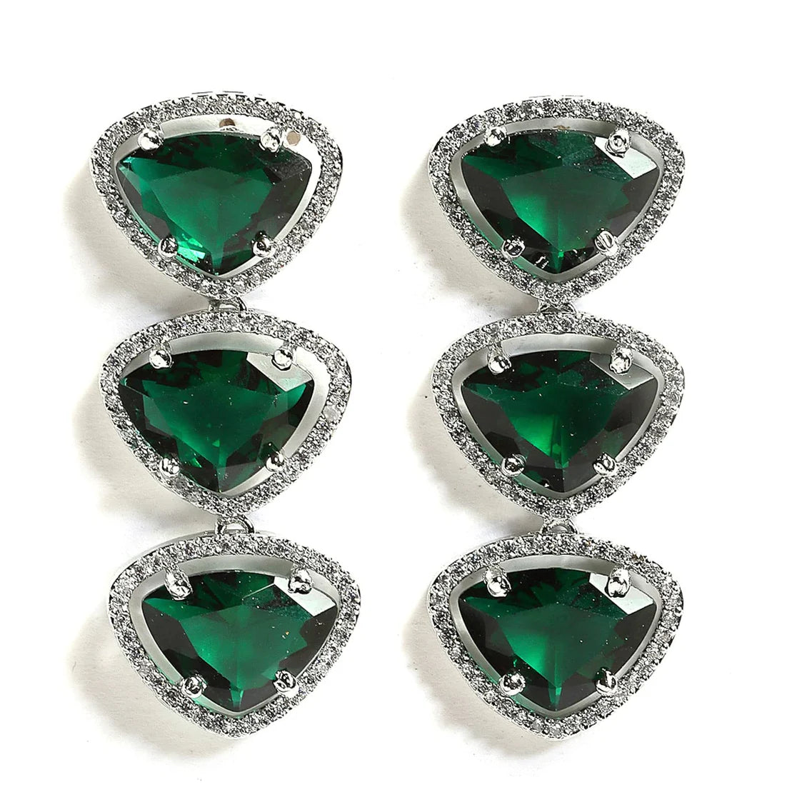 Luxury & Fashionable Triangular Shaped AD Neck Set