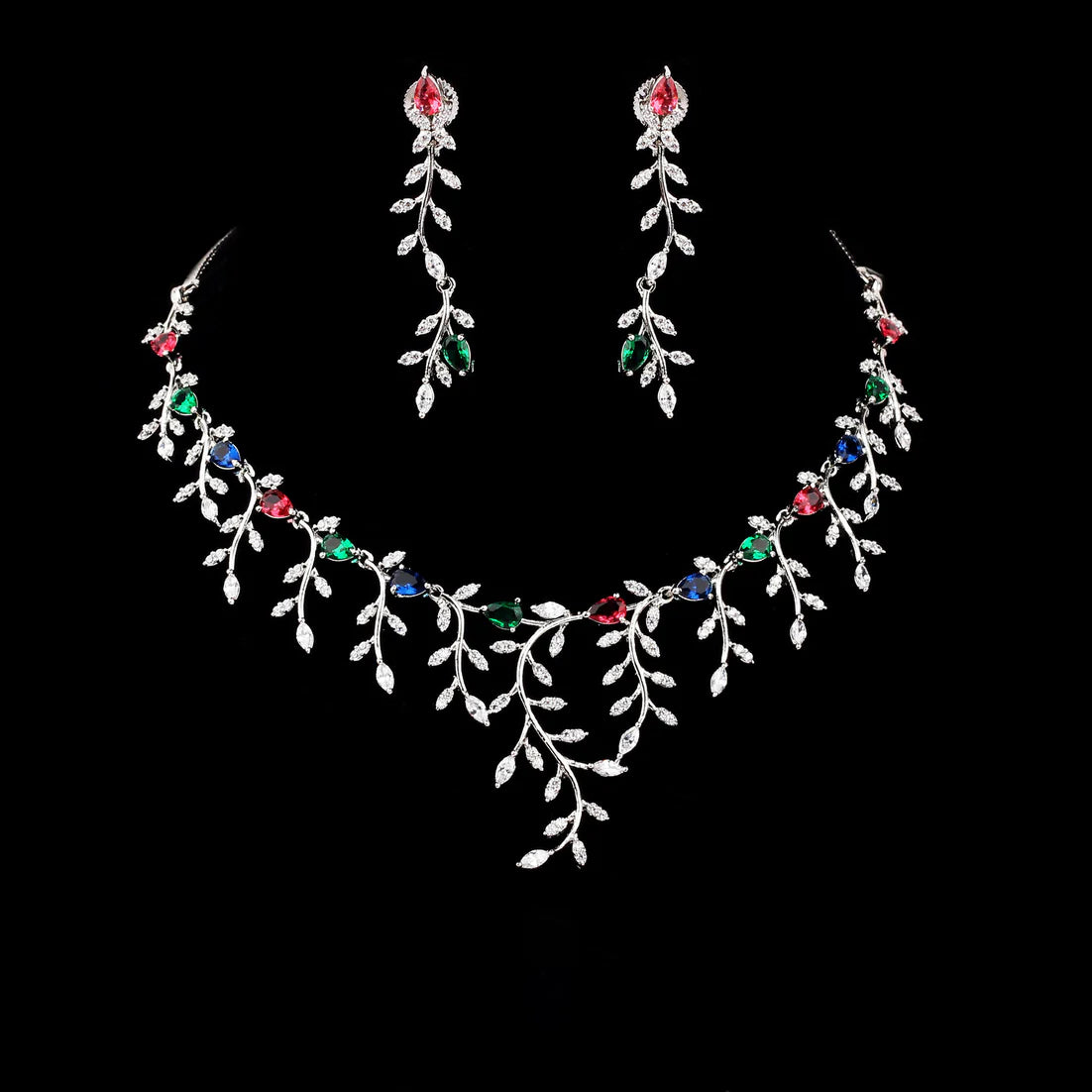 Luxury Leaf Designer Necklace Set