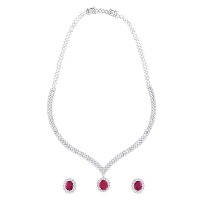 Luxury Designer Necklace Set-Red