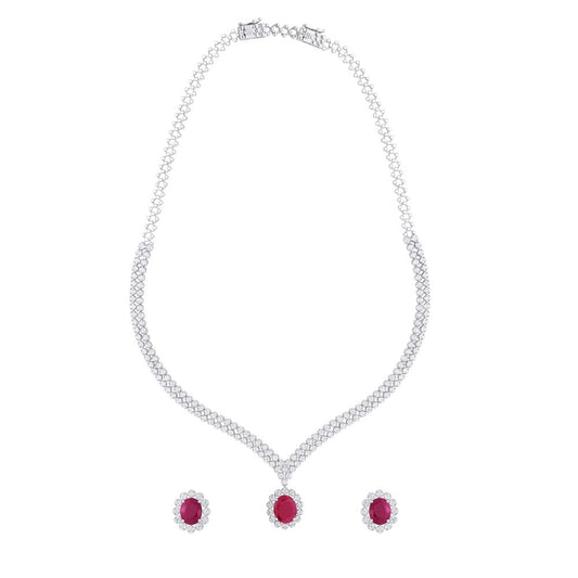 Luxury Designer Necklace Set-Red