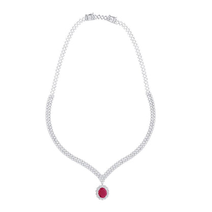Luxury Designer Necklace Set-Red