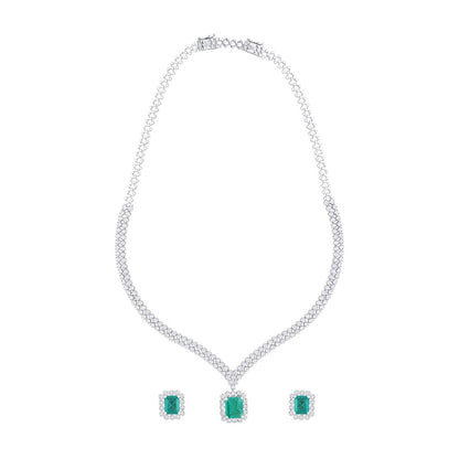 Luxury & Royal Green Zirconia Jewellery set