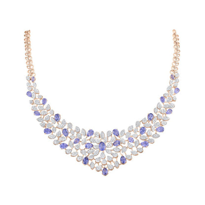 Imported Gold & Lavender Plated Jewellery Set