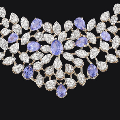 Imported Gold & Lavender Plated Jewellery Set